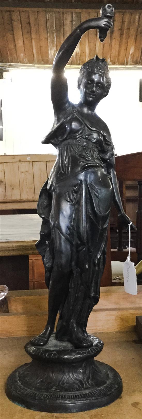 Bronze figure of a lady
